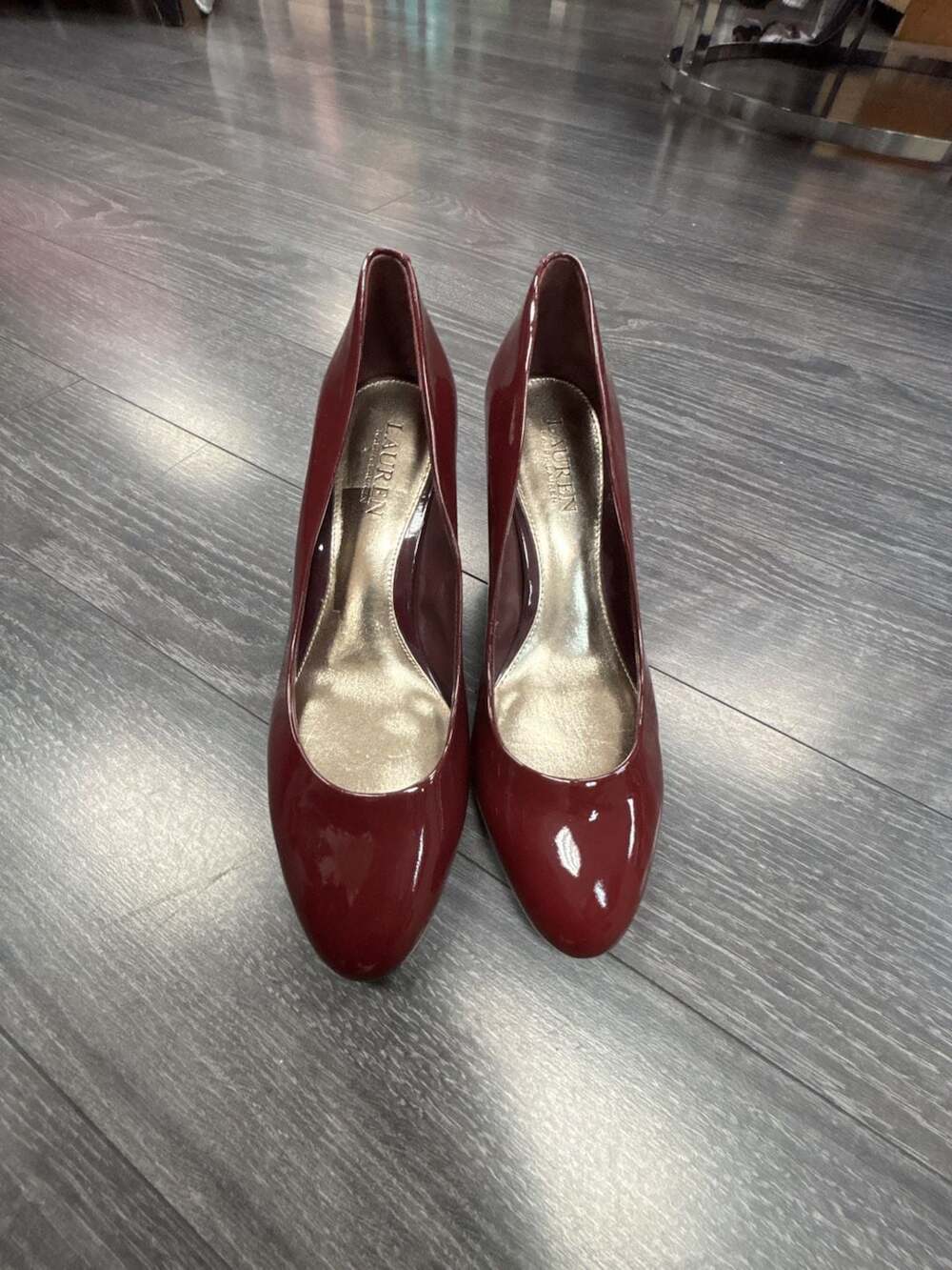 Ralph Lauren Hala Patent Leather Pumps, Claret Maroon Red Purple